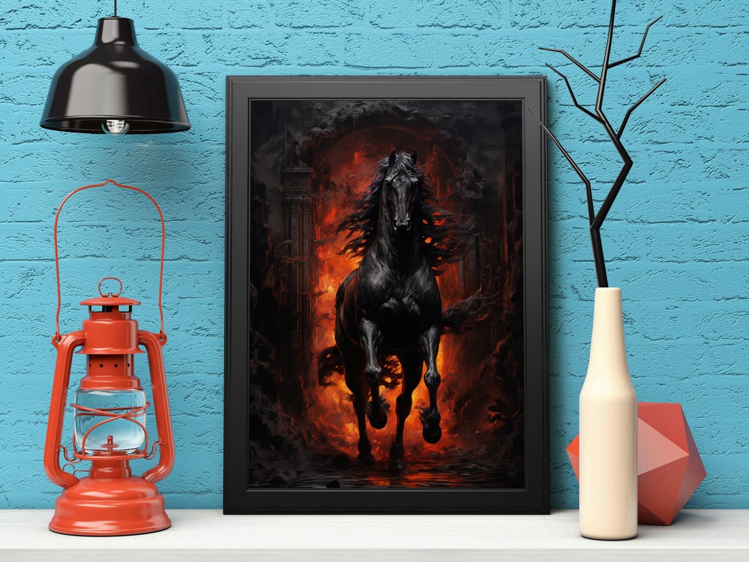 Dark Fantasy Horse | Digital Art Print, Wall Art, AI Generated, AI Art ...