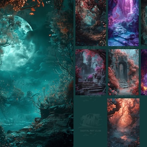 8 Fantasy Scenery V2 Backdrops Overlays | Overlays for Photoshop | Studio Backdrops | Digital Backdrops | Fine Art Textures