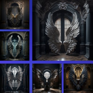 9 Gothic Angel Wings Backdrop Overlays | Overlays for Photoshop | Studio Backdrops | Digital Backdrops | Fine Art Textures