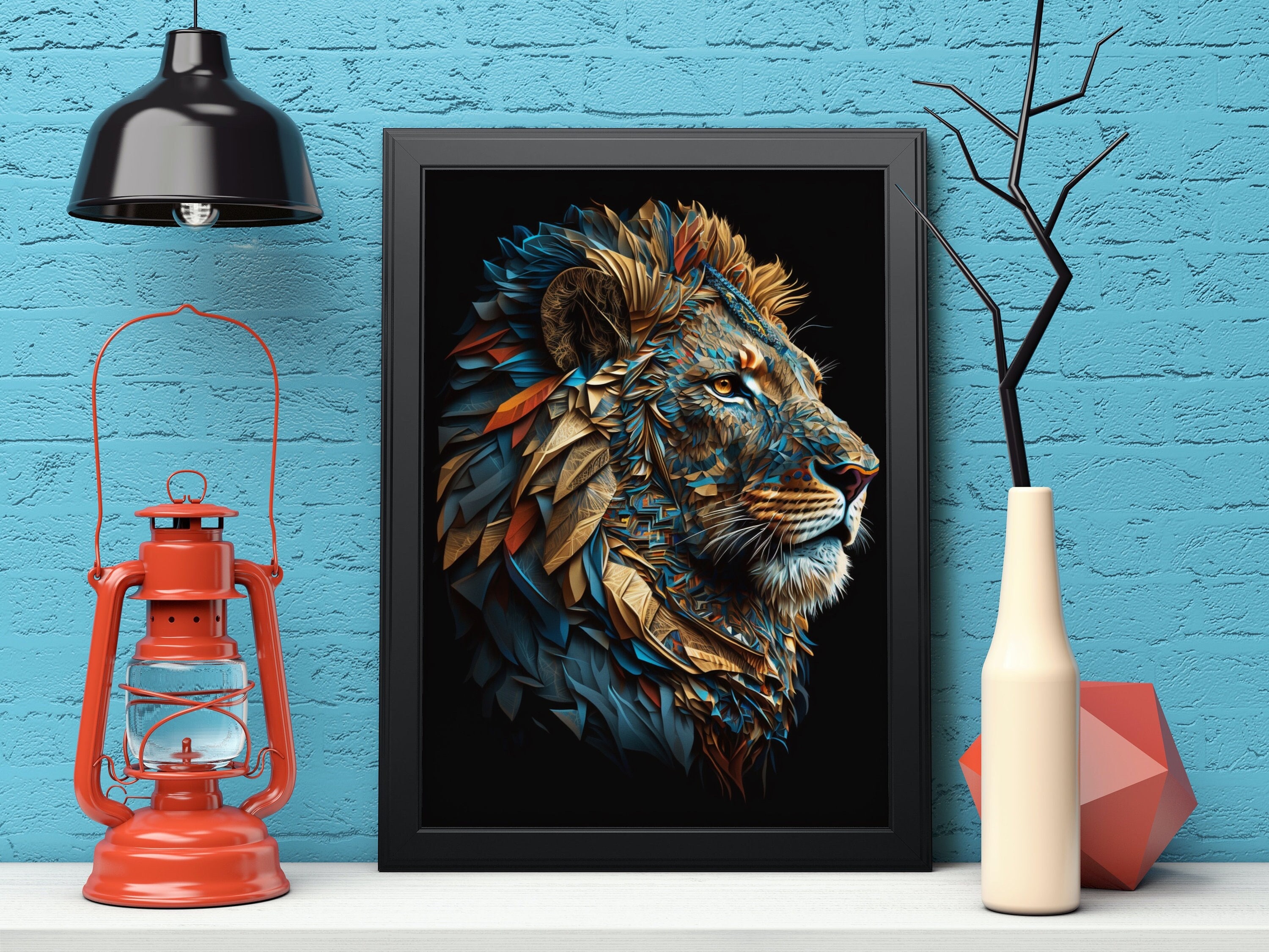 Lion Portrait | Digital Art Print, Wall Art, AI Generated, AI Art, Digital Download, Home Decor, Printable