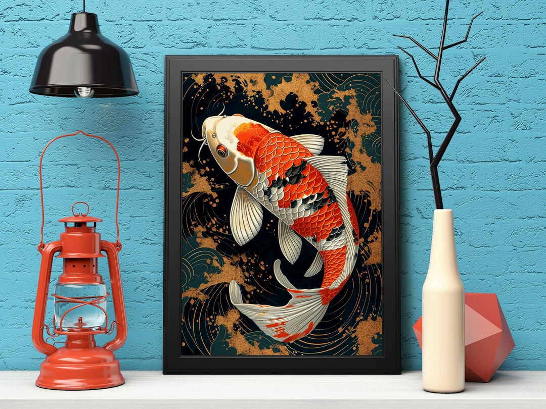 Japanese Koi | Digital Art Print, Wall Art, AI Generated, AI Art ...