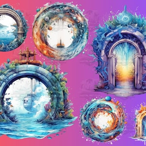 28 Magic Portal Clipart | Fantasy, Abstract, Mystical | PNG Clip Art, 300 DPI, Transparent Background, Instant Download, Commercial Use