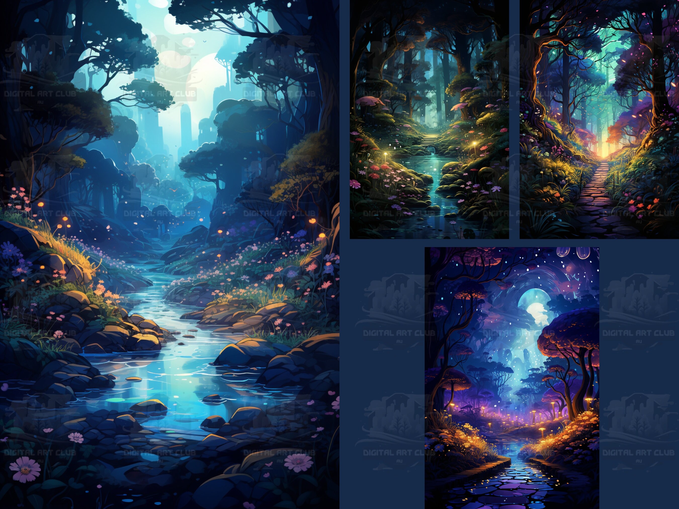 8 Enchanted Forest Backdrops Overlays Overlays for Photoshop Studio ...
