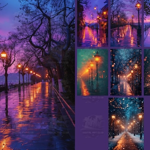8 Street Lights Backdrops Overlays | Overlays for Photoshop | Studio Backdrops | Digital Backdrops | Fine Art Textures