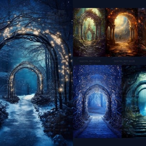 6 Magic Arch Backdrops Overlays | Overlays for Photoshop | Studio Backdrops | Digital Backdrops | Fine Art Textures