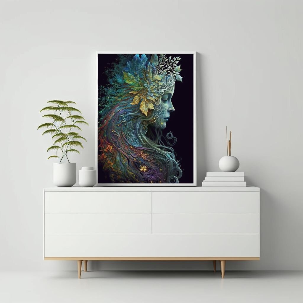 Nature Goddess | Digital Art Print, Wall Art, AI Generated, AI Art ...