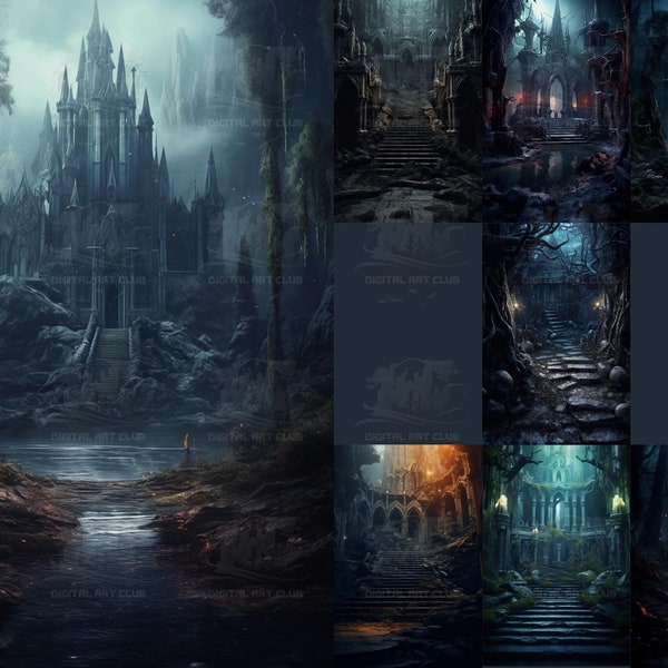 8 Dark Fantasy Backdrops Overlays | Overlays for Photoshop | Studio Backdrops | Digital Backdrops | Fine Art Textures