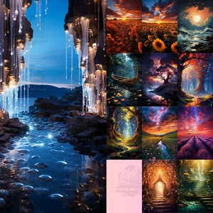 15 Fantasy Landscape Backdrops Overlays | Overlays for Photoshop | Studio Backdrops | Digital Backdrops | Fine Art Textures