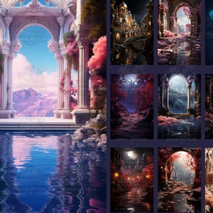 10 Fantasy Landscape V3 Backdrops Overlays | Overlays for Photoshop | Studio Backdrops | Digital Backdrops | Fine Art Textures