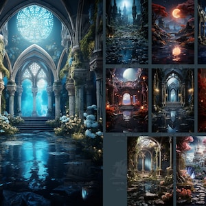 9 Fantasy Scenery Backdrops Overlays | Overlays for Photoshop | Studio Backdrops | Digital Backdrops | Fine Art Textures