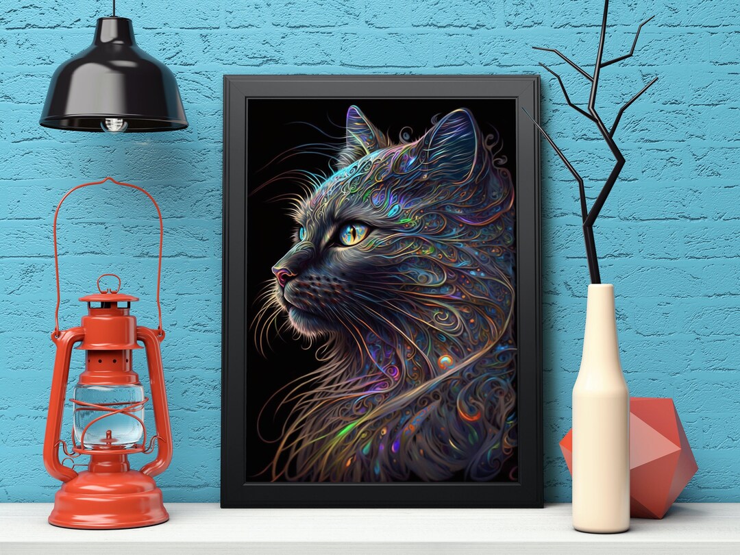 Cat Portrait | Digital Art Print, Wall Art, AI Generated, AI Art ...