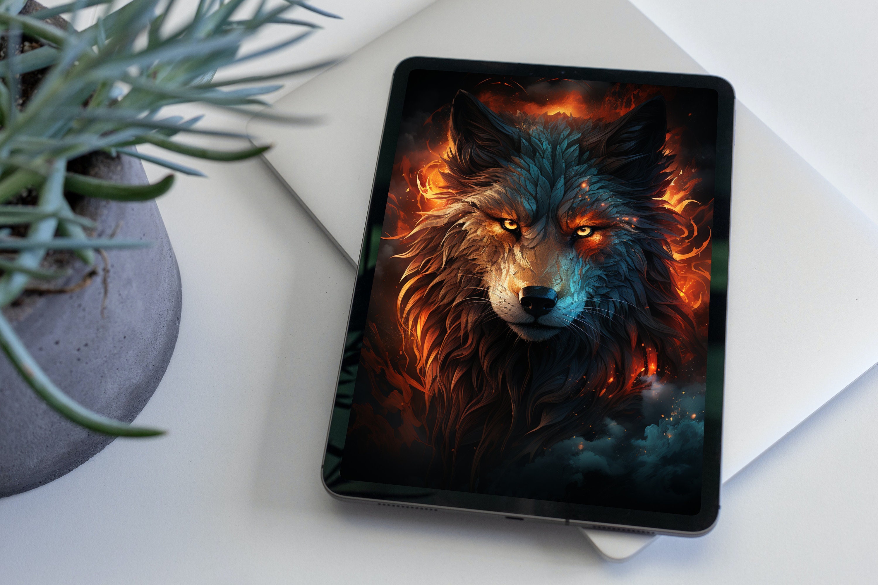 Glowing Wolf | Digital Art Print, Wall Art, AI Generated, AI Art ...