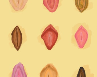 vulvas | illustrated poster | digital background | Feminism | abstract