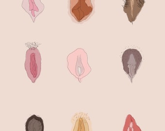 vulvas | illustrated poster | digital background | Feminism | abstract