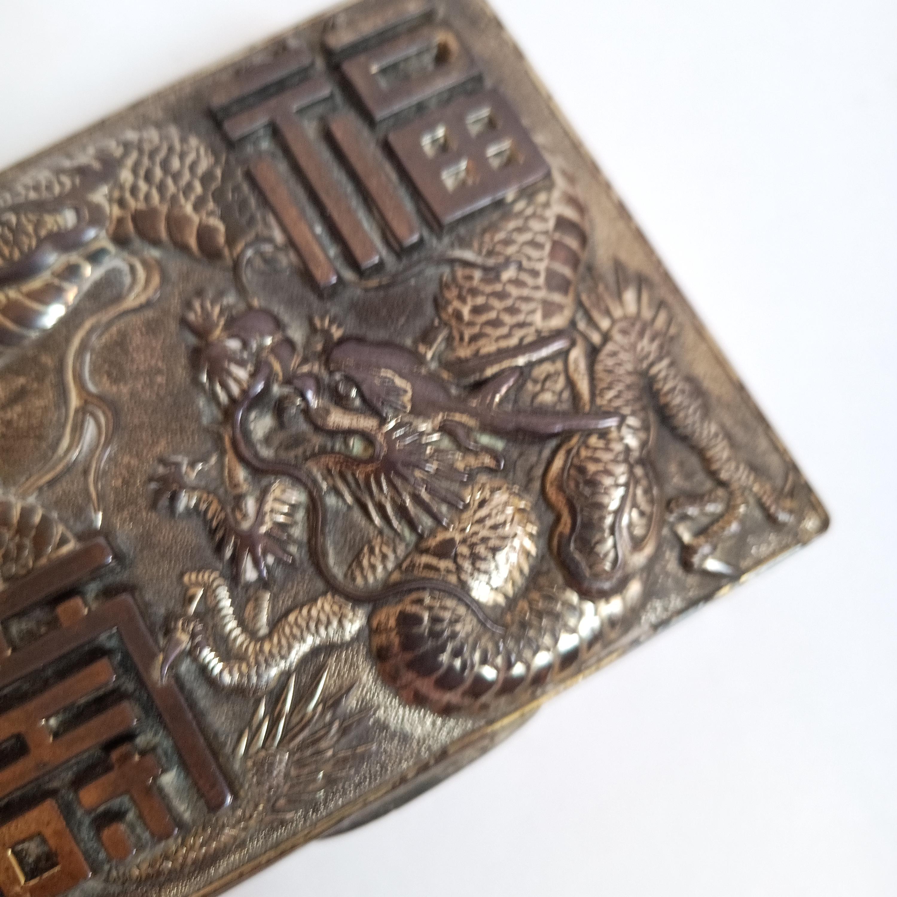 Japanese 1940's Box Silver Plated Dragon - Etsy Finland