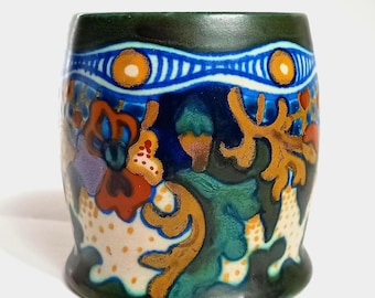 Plateel Corona Pot / Mug / Dutch Gouda / Gouds Plateel Pottery Earthenware Art Deco Zuid-Holland