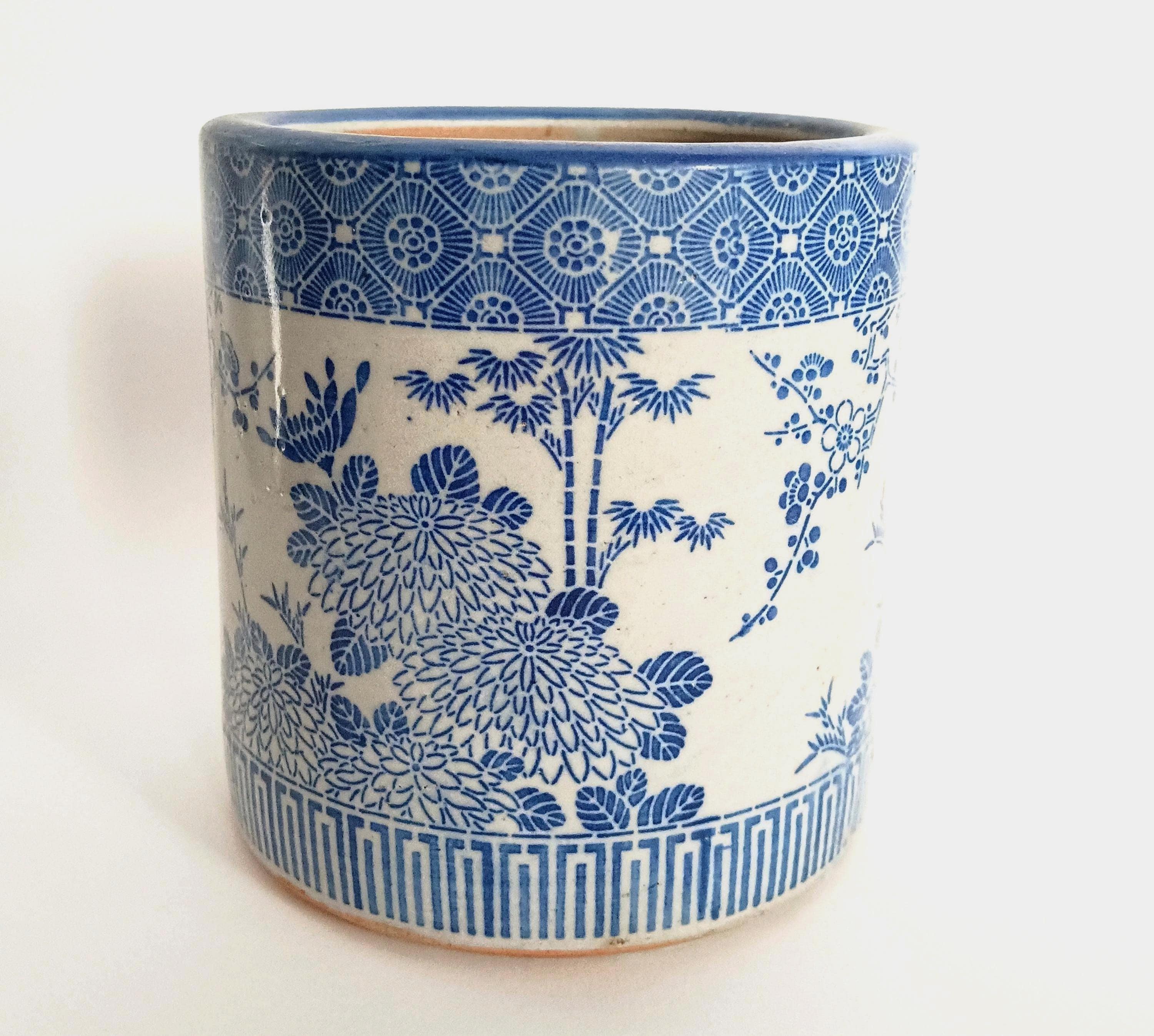 Japanese Blue and White Ceramic Hibachi - Etsy