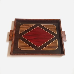 Plateau de service en bois Art Déco 1920-1930
