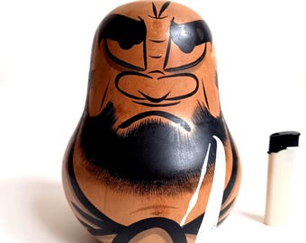 Japanese Daruma Kokeshi Wooden Doll 1.2 KG 18cm