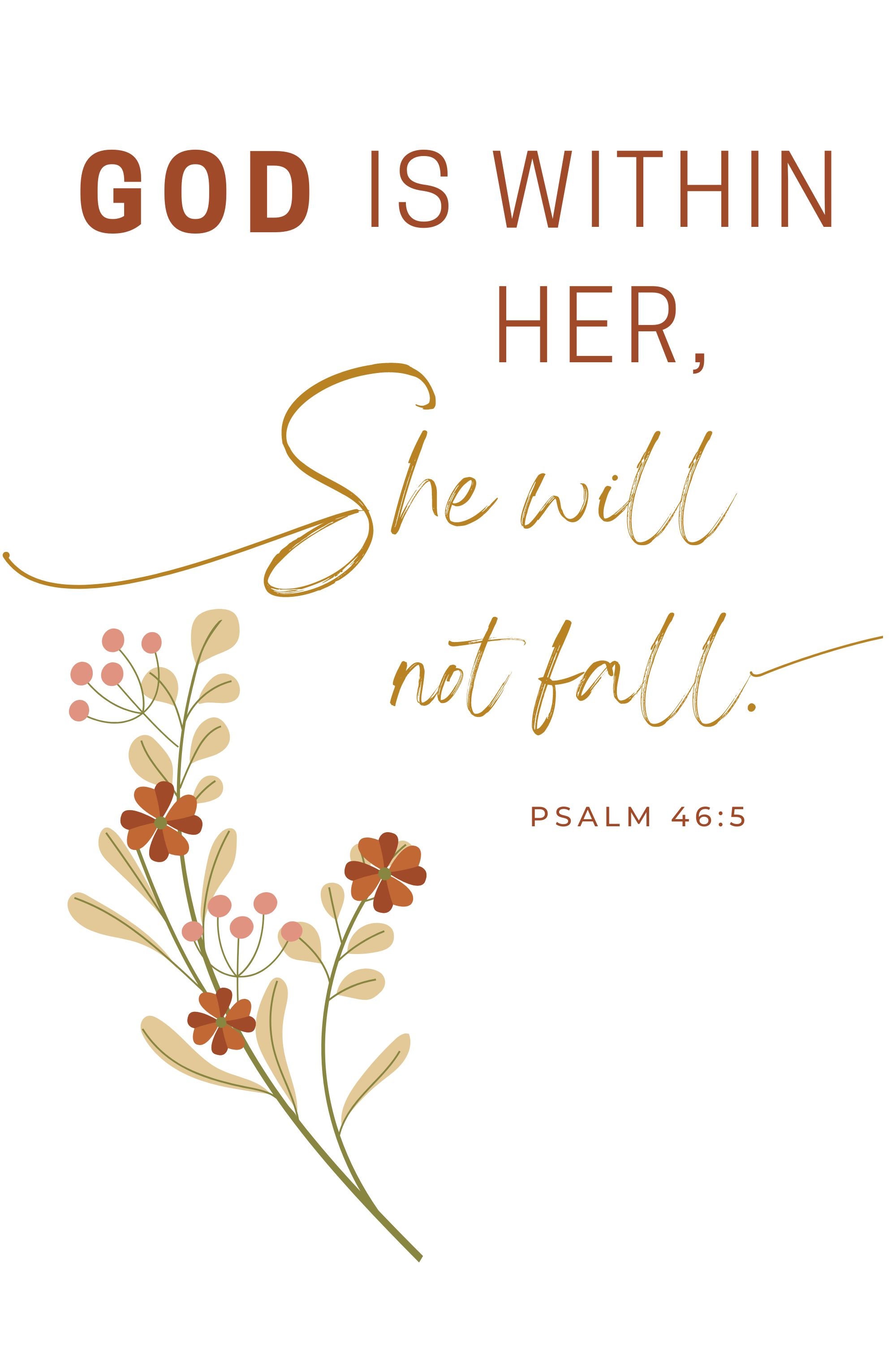 Bible Verse, PSALM 46 5 Wall Art, Bible Verse Print, Birthday Gift