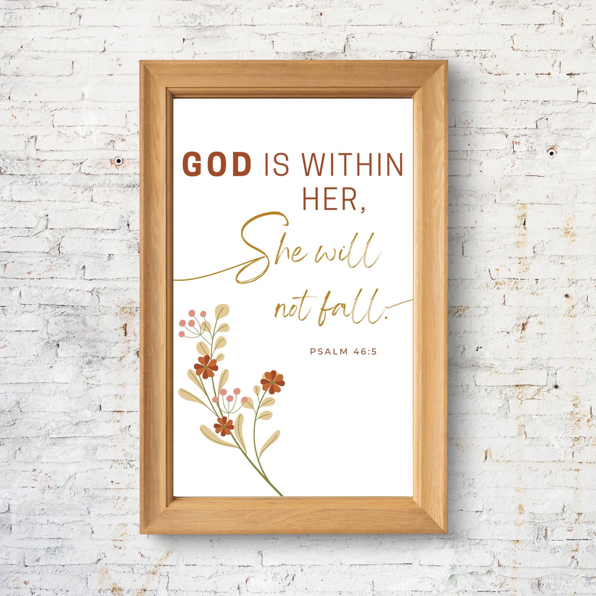Bible Verse, PSALM 46 5 Wall Art, Bible Verse Print, Birthday Gift