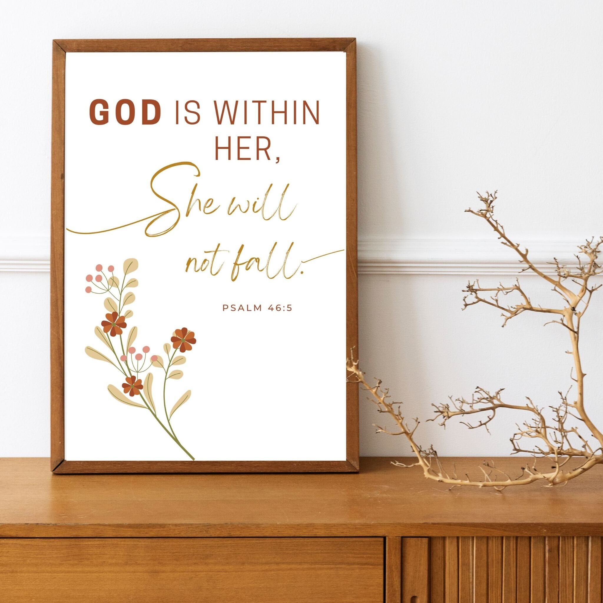 Bible Verse, PSALM 46 5 Wall Art, Bible Verse Print, Birthday Gift