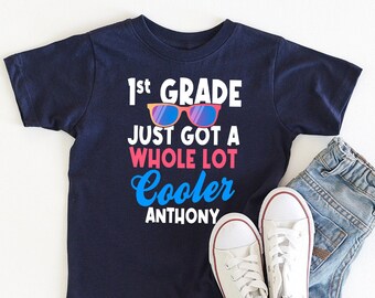 First Grade Shirt, Personalized Boy School Shirt, Back To School Shirt, 1st Day Of School, Funny School T-Shirt, Custom School Tee