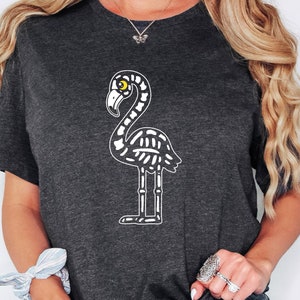 Flamingo Skeleton Shirt, Flamingo Halloween Sweatshirt, Halloween Shirt For Women, Trick Or Treat Shirt, Flamingo Lover, Spooky Season Tee