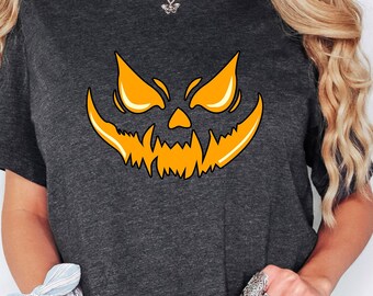 Pumpkin Face Shirt, Jack-O-Lantern Shirt, Spooky Face Sweatshirt, Halloween Party, Funny Halloween T-Shirt, Halloween Shirt, Pumpkin Shirt