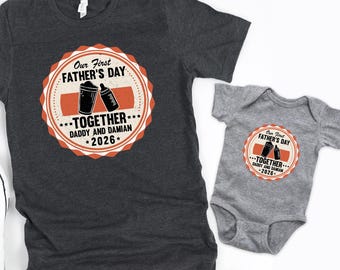First Father's Day Together 2026 Shirt, Father Son Outfit, Father's Day Gift, New Dad Gift, Daddy Baby Shirts, Beer And Milk Matching Shirts
