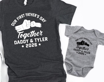 Our First Fathers Day Together Shirt, Daddy And Baby Matching Outfit, Father's Day Gift 2026, Father Daughter Tees, Dad And Son Shirts