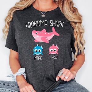 Grandma Shark Tee Mothers Day Gift From Husband Son Shirt Grandma Shark Tee Mothers Day Gift From Husband Son Shirt