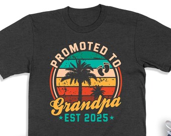 Camiseta personalizada para abuelo, Camiseta "Ascendido a abuelo", Camiseta de anuncio de bebé, Regalo para nuevo abuelo, Sudadera para futuro abuelo, Camiseta para futuro abuelo
