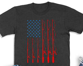 Fishing American Flag Shirt, Fishing Rod Shirt, Gift For Fishermen, Fishing Sweatshirt, Fishing Gift, Fishing Shirt For Men, Dad Fishing Tee