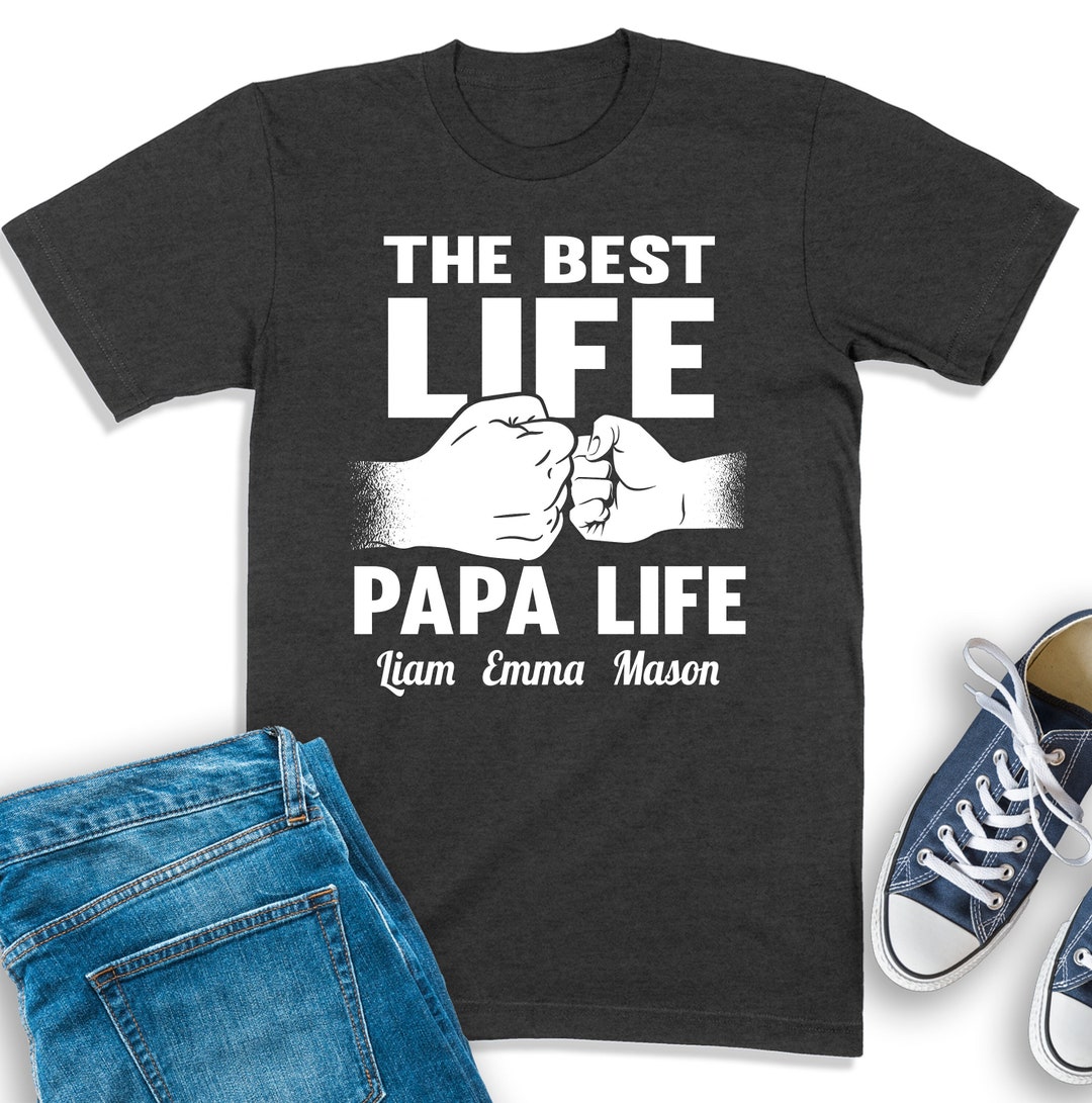 Papa With Grandkids Names 4th Of July CTL94 Longsleeve
