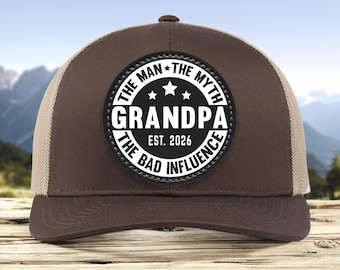 Grandpa Est 2026 Trucker Hat, Custom Grandpa Hat, Personalized Grandpa Hat, Hat for New Grandpa, Fathers Day Gift, Baby Announcement Gift