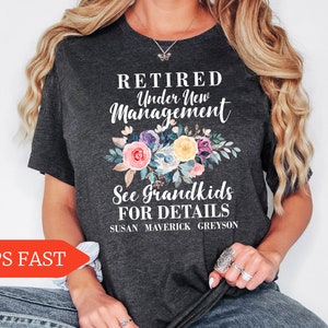 Retired Grandma Shirt, Personalized Retired T-shirt, Retirement Gift For Women, Funny Retirement Gift, Retiree Sweatshirt, Retirement Party