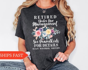 Retired Grandma Shirt, Personalized Retired T-shirt, Retirement Gift For Women, Funny Retirement Gift, Retiree Sweatshirt, Retirement Party