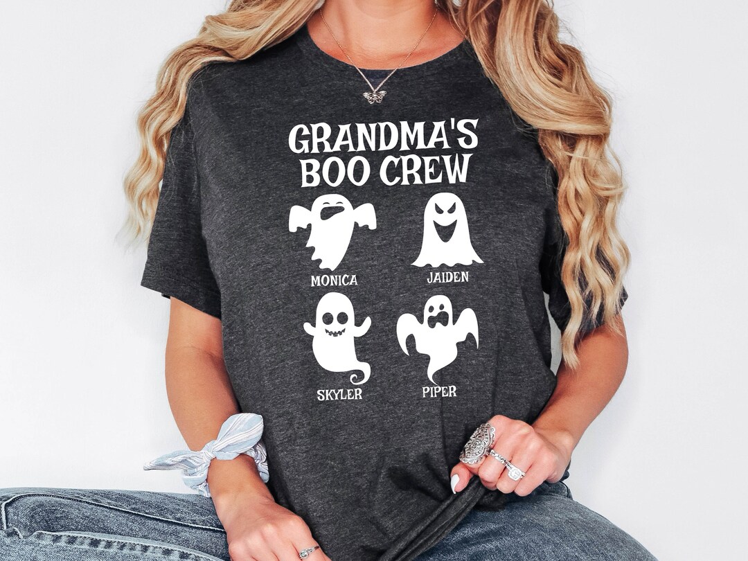 Grandma Boo Crew Shirt, Custom Grandma Shirt, Halloween Grandma ...