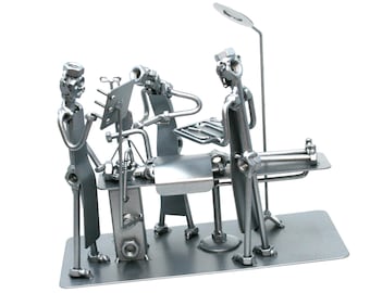 Custom elbow surgery figurine, Personalized doctor appreciation gift,Welded metal Nuts and bolts sculpture, Retirement gift for dad for Xmas