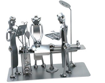 Custom plastic Surgeon Appreciation Gift, Nuts and bolts metal sculpture, Breast plastic surgeon gift, Cosmetic surgeon art gift