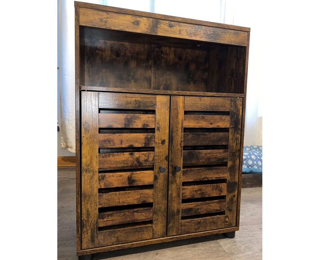 Industrial Bathroom Storage Cupboard With Louvered Etsy