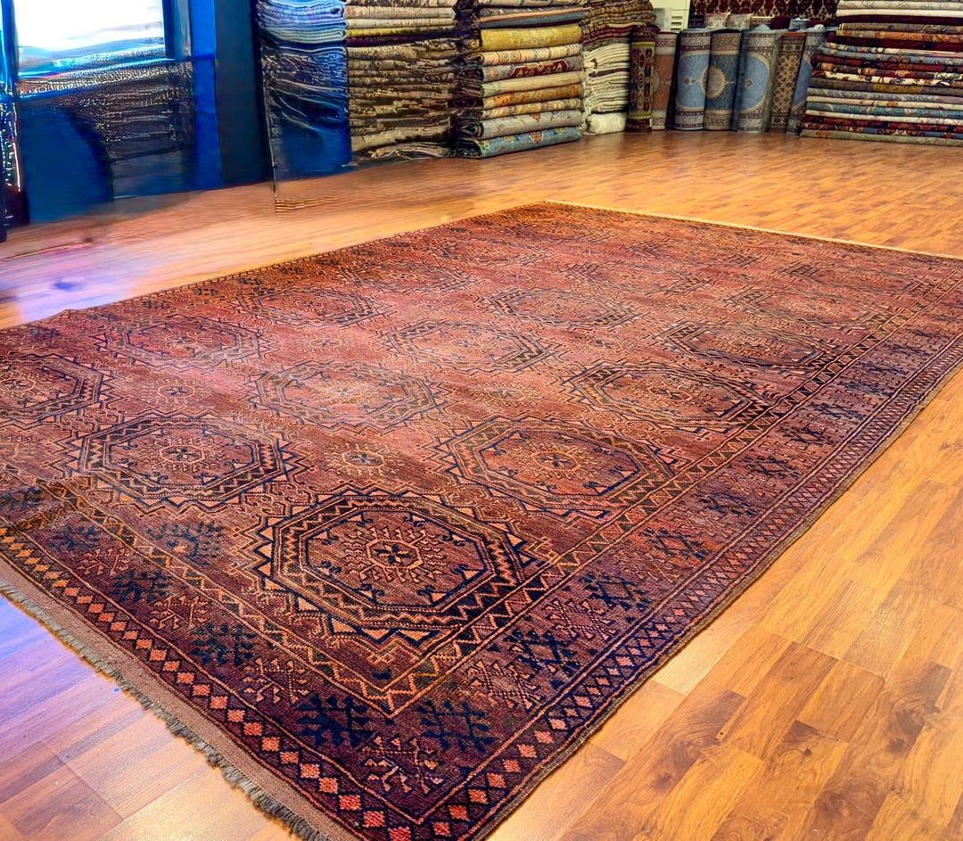 Handmade Wool Ersari Rug, Turkish Vintage 7.4x11.3 - Etsy