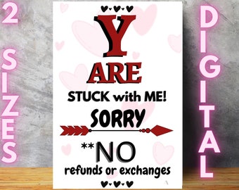 Sarcastic card for boyfriend, Girlfriend, Funny Valentines card for him/ her