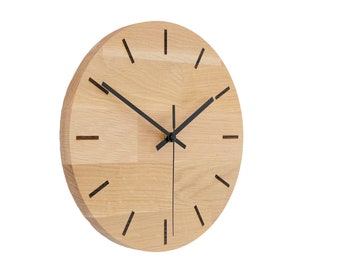 Horloge Tokyo en bois Chêne 28/38/48/58cm classique, Moderne minimaliste, Horloge silencieuse, Horloge pour offrir, Horloge de salon