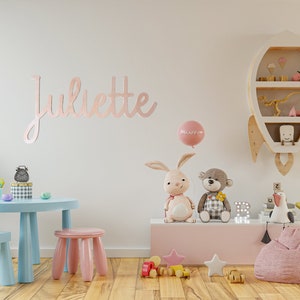 Nombre de madera personalizado Regalo de nacimiento y bautismo Decoración de la pared habitación del bebé Sala de juegos Babyshower