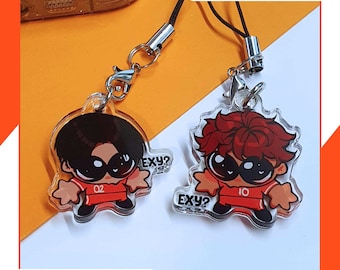 All For The Game Phone Charm | Neil and Kevin, Chibi Character Keychain