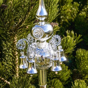 Christmas tree topper &quot;Old Lauscha&quot; plain silver