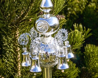 Christmas tree topper &quot;Old Lauscha&quot; plain silver