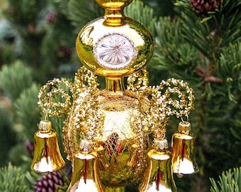 Christmas tree topper &quot;Old Lauscha&quot; plain gold